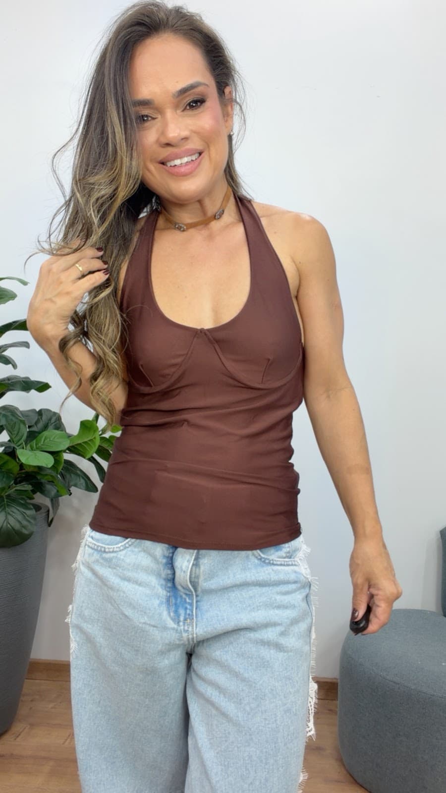 Blusa Frente Única com Bojo