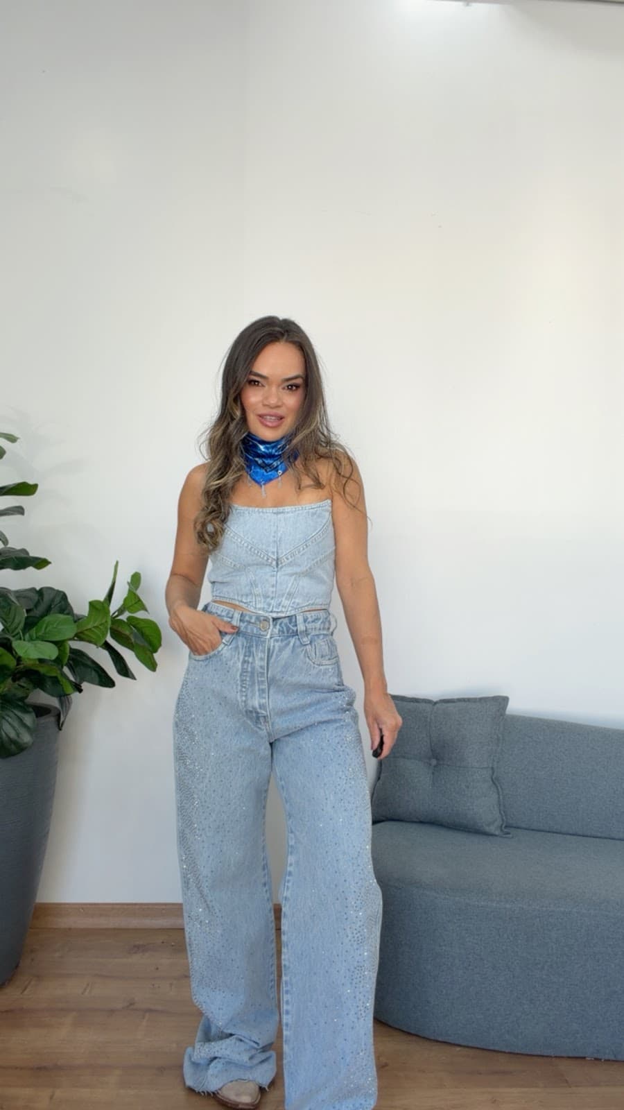 Calça Pantalona com Brilho