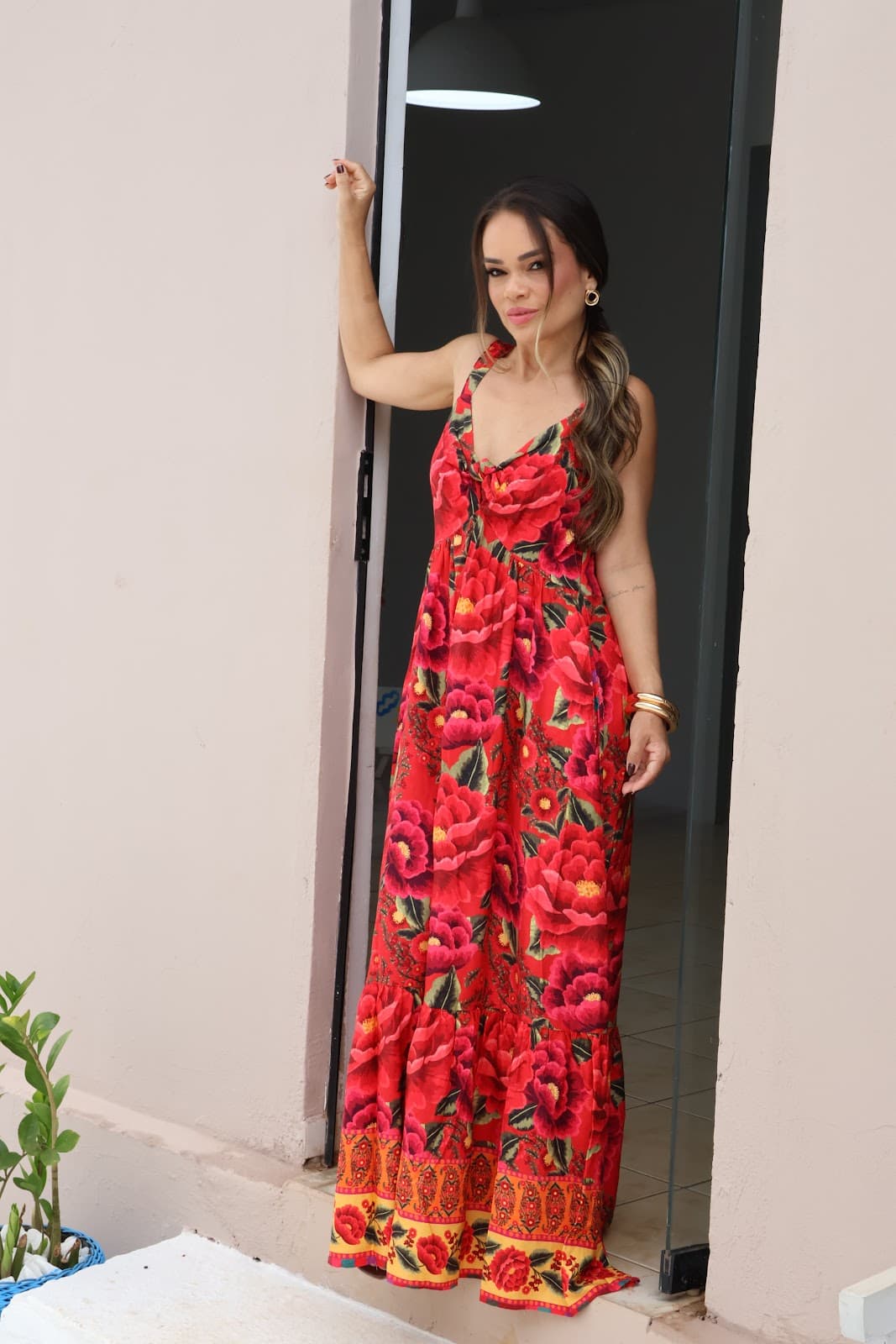 Vestido de Alça Estampa Floral